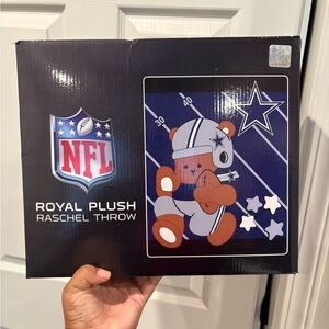 Dallas Cowboys Teddy Bear NFL Royal Plush Baby Blanket New in Box 40 x 50